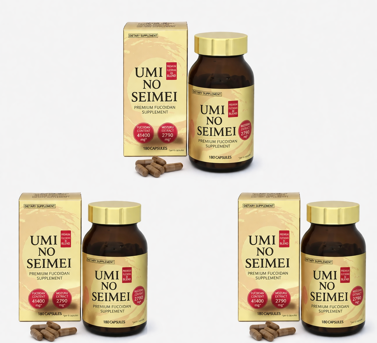 UMI NO SEIMEI raw materials Domestic manufacturing 180 pcs set of 3