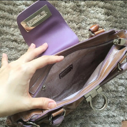 Ferragamo Women Bag Gancini , Handbag, Shoulder Brown Limited Edition VHTF Rare