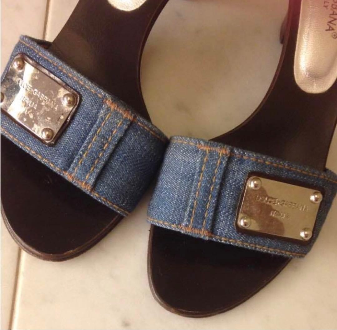 Dolce&Gabbana Women 6.0US Denim Mules Luxury Classic Stylish Italian Shoes Italy