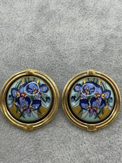 '- Michaela Frey Wien Rare Authentic Classic Earrings Gold Vintage Jewelry