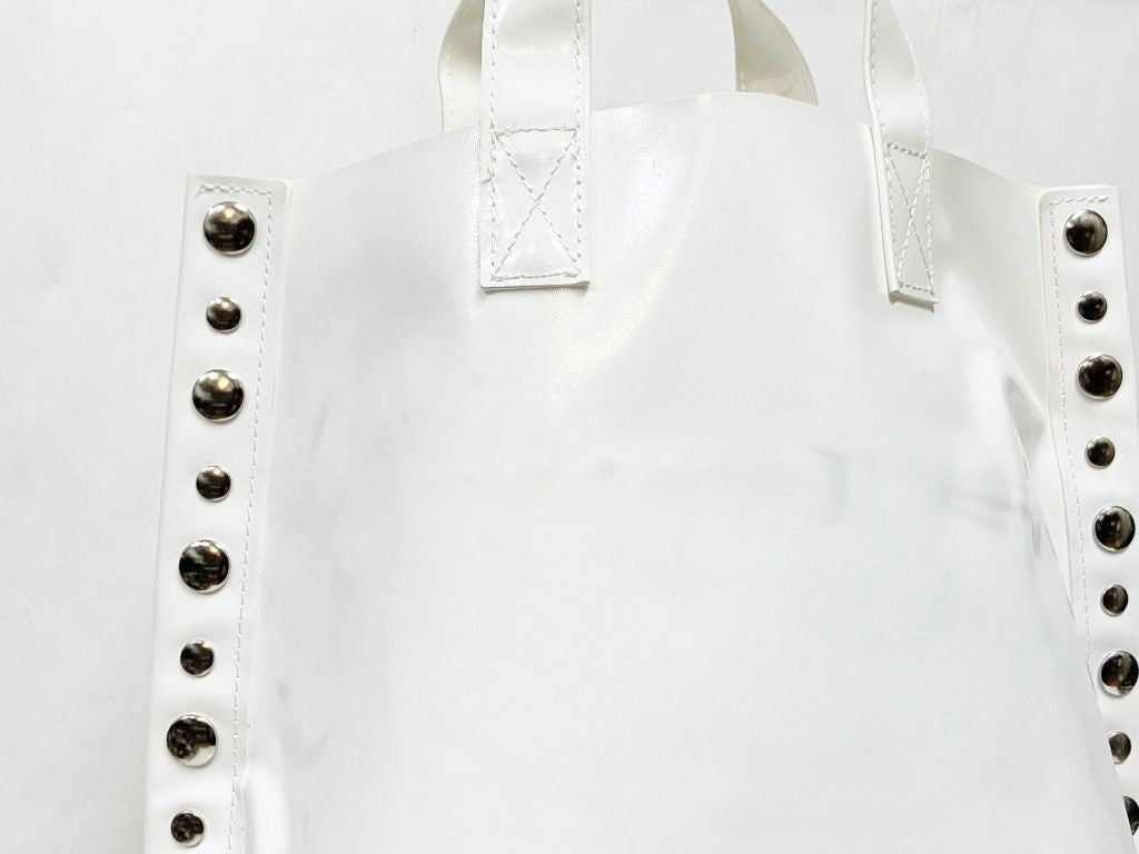 tricot COMME des GARCONS metal studs bag white medium PVC Used From Japan