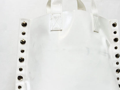 tricot COMME des GARCONS metal studs bag white medium PVC Used From Japan