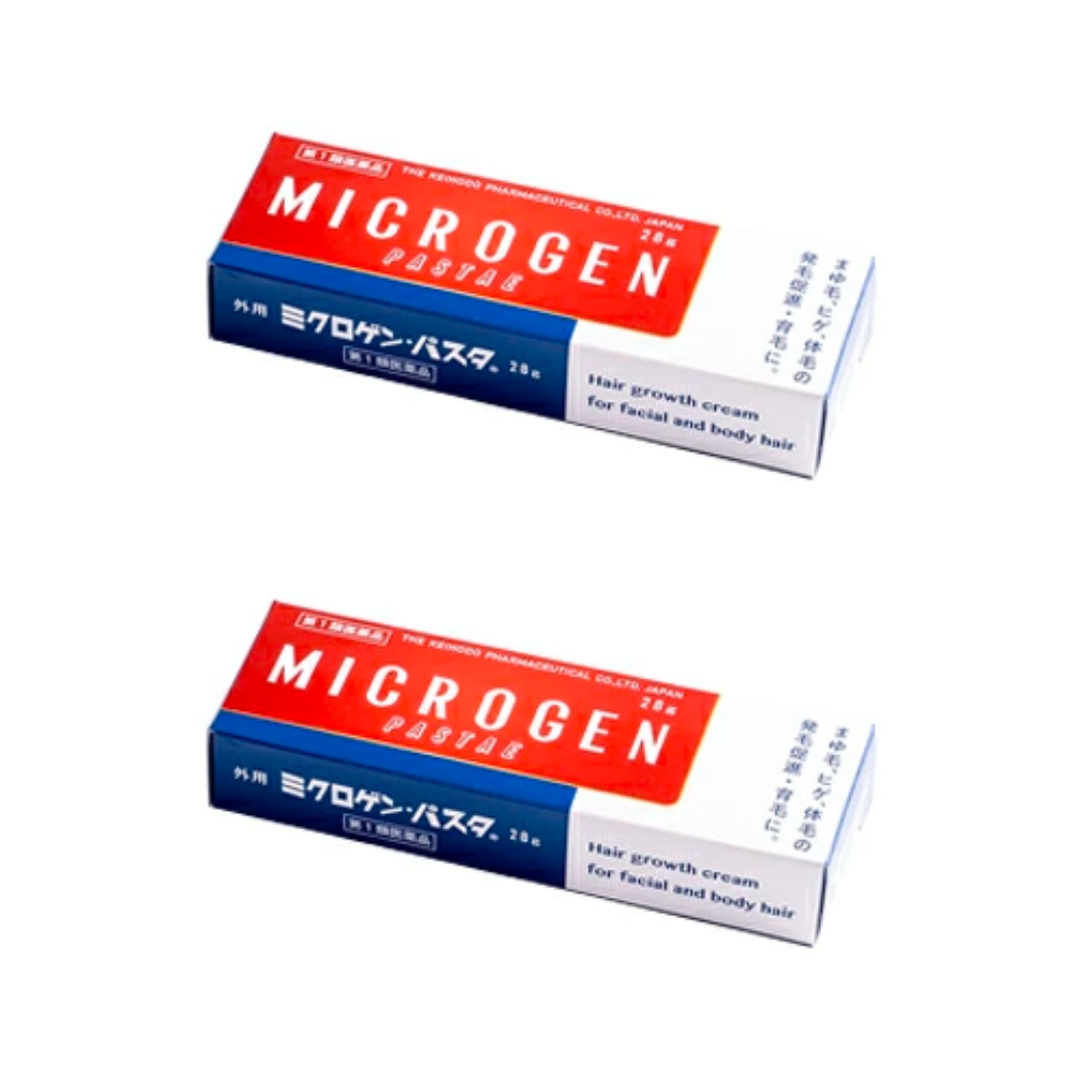 MICROGEN PASTAE 28g Body Hair Growth Cream eyebrows beards chest 2 Set Japan