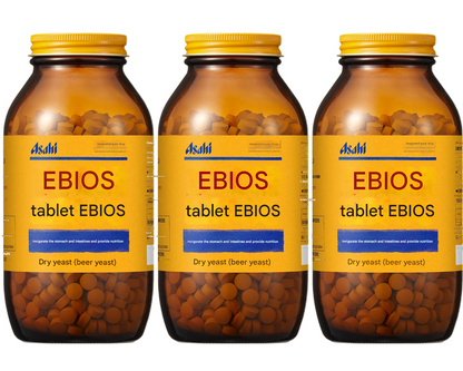 set of 3 Asahi Ebios 1200 Tablets Gastrointestinal Nutritional Unflavored New