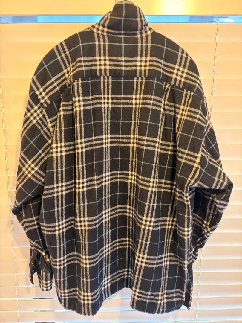 doublet PUPPET EMBROIDERY Long Sleeve Check Shirt size M color Navy Wool