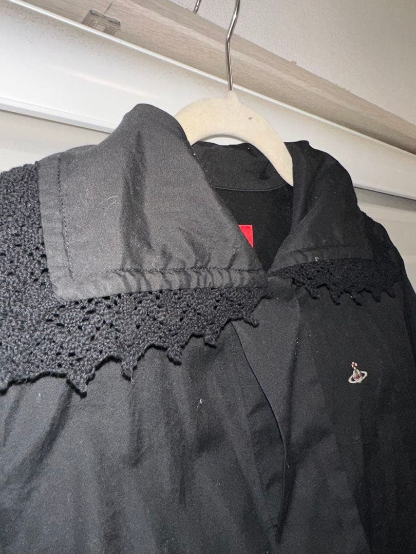 Vivienne Westwood RED LABEL Black Shirt Size 02 Lace Collar Fashion Top