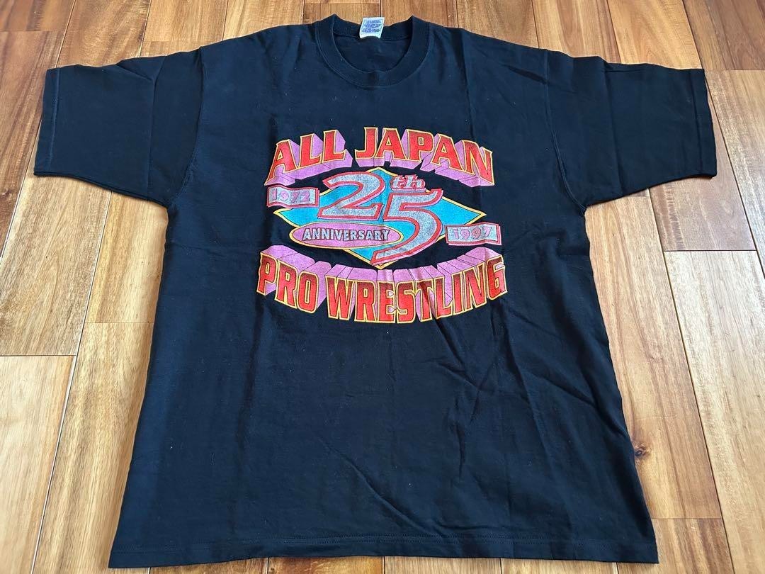 All Japan Pro Wrestling 1997 25th Anniversary T-Shirt Vintage 90s Retro L