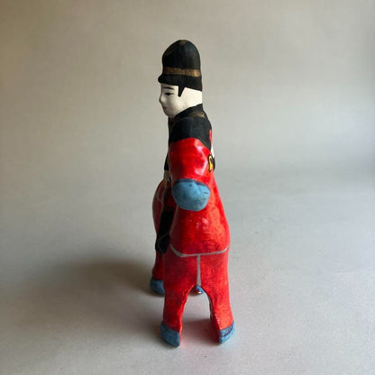 Toyama Clay Doll Watanabe Nobuhide Military Man Horse 15cm Arts and Crafts