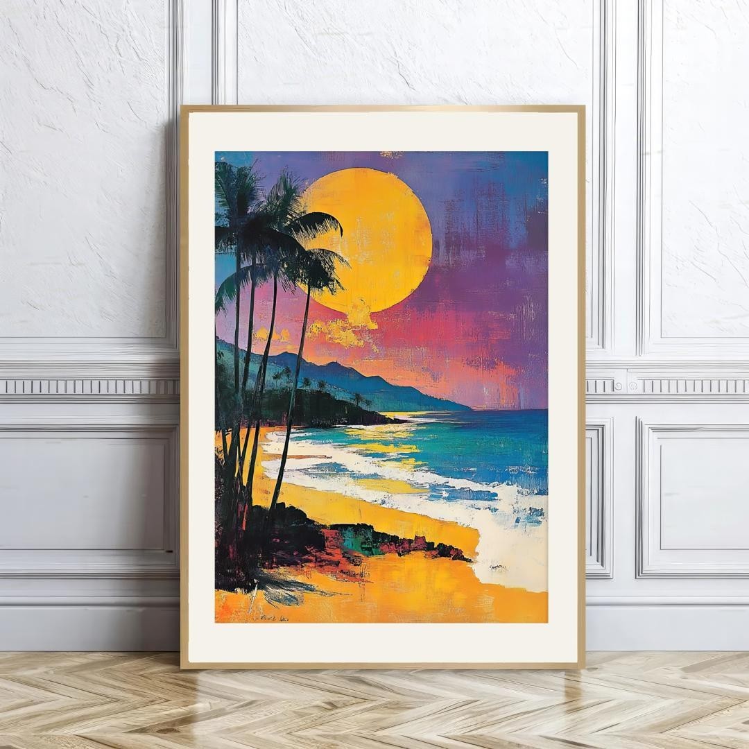 Hawaiian coast Landscapes Landscapes Art Poster A4 picture.