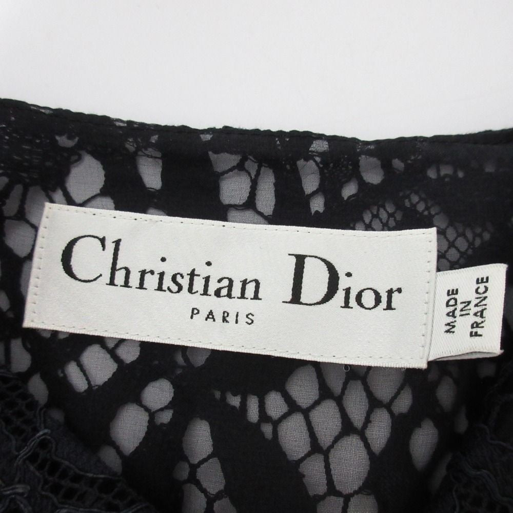 Christian Dior Raf Simons period sheer all-lace blouse size F34 navy Women USED