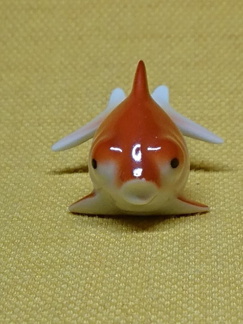 Vintage Goldfish Ceramic Pink/White Fish Crafts Freestanding Planter Japan
