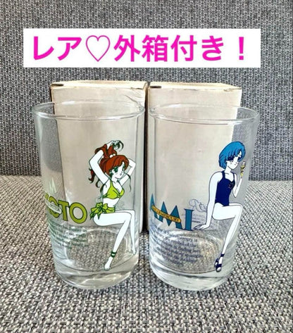 Sailor Moon Glass Lot of 2 Mizuno Ami Kino Makoto Mercury Jupiter With box Anime