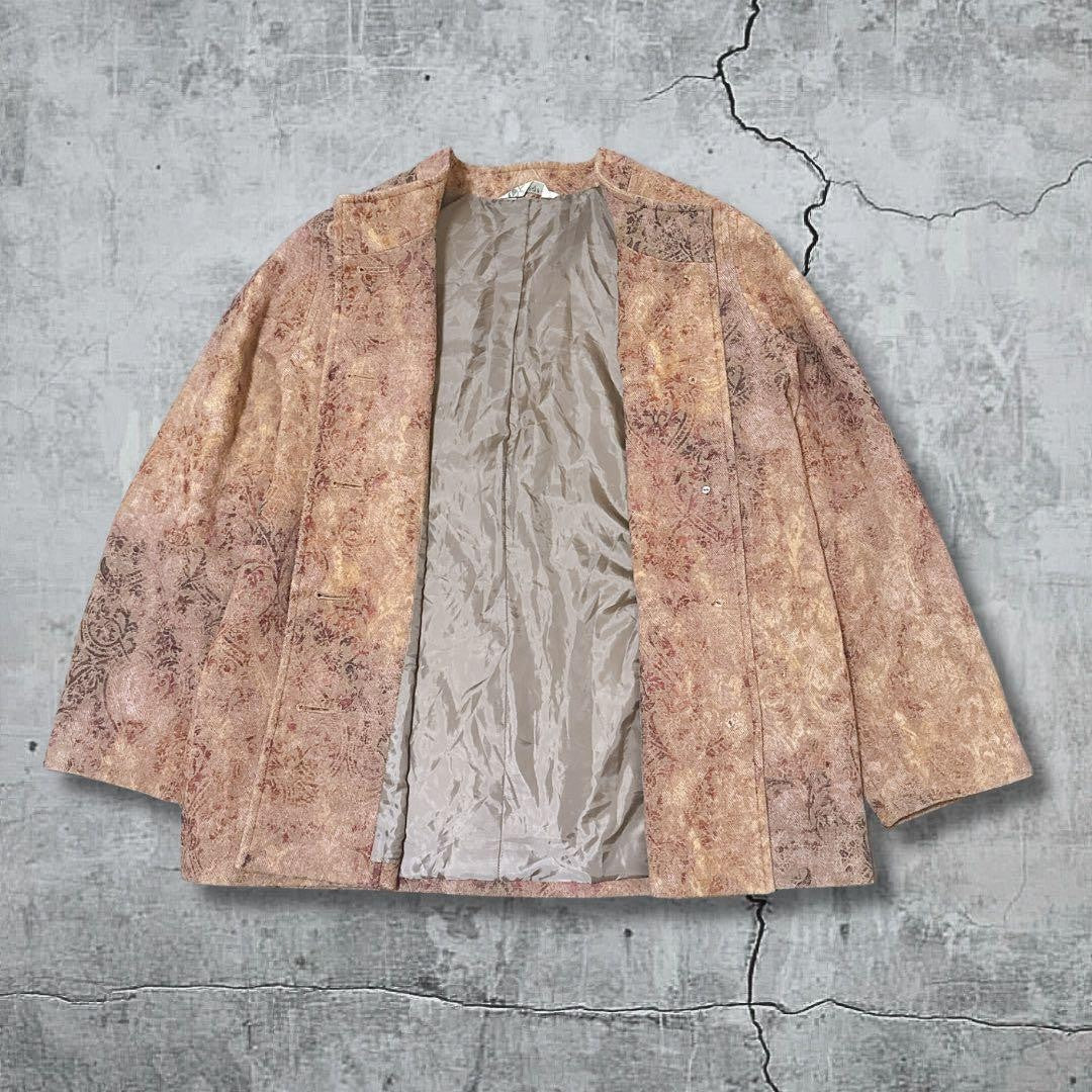 90s Gobelin-style jacket with stand-up collar Showa retro vintage