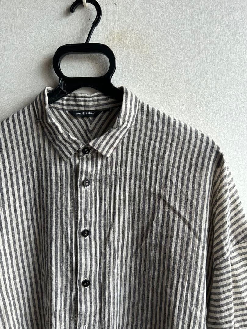 Pas de calais Cotton Linen Stripe Shirt Size 36 Made In Japan
