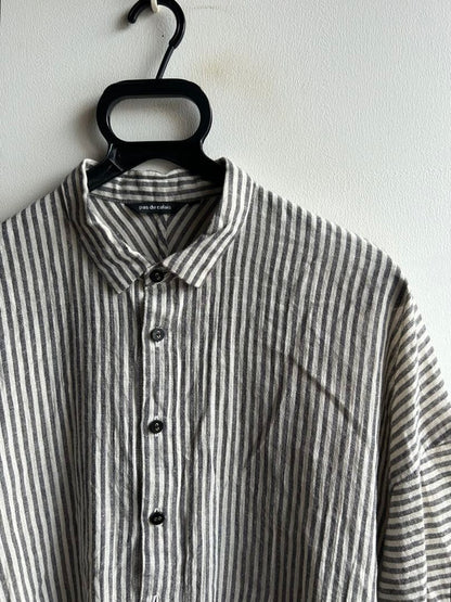 Pas de calais Cotton Linen Stripe Shirt Size 36 Made In Japan