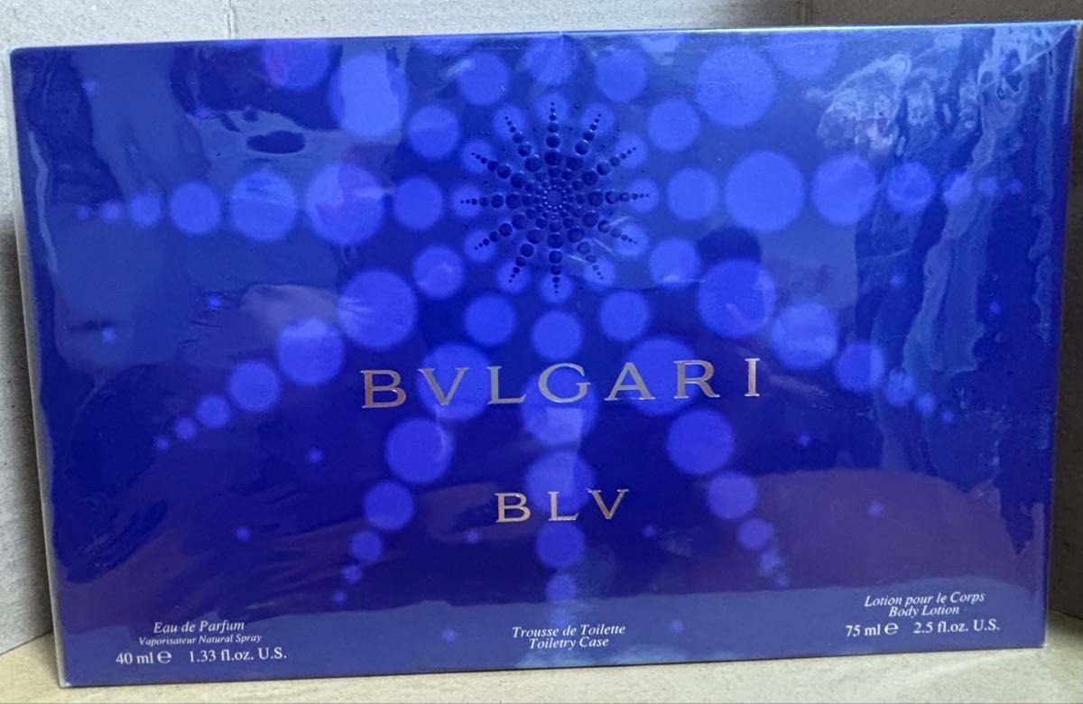 Super Rare BVLGARI Blue Eau de Parfum 40ml & Body Lotion 75ml & Pouch Set Japan