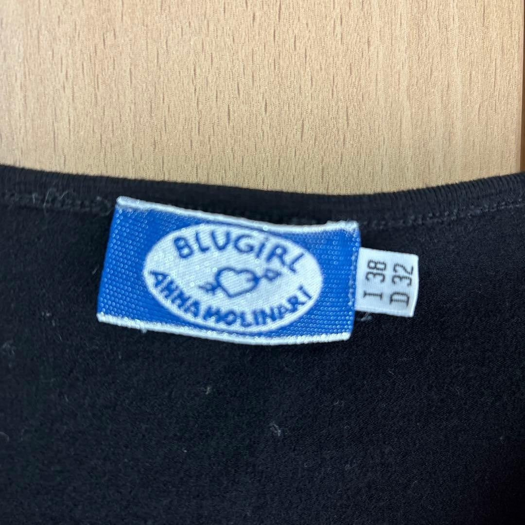 Blugirl Blumarine Dress Embroidery Velvet Detail Size S EU38 Rare Vintage Y2K