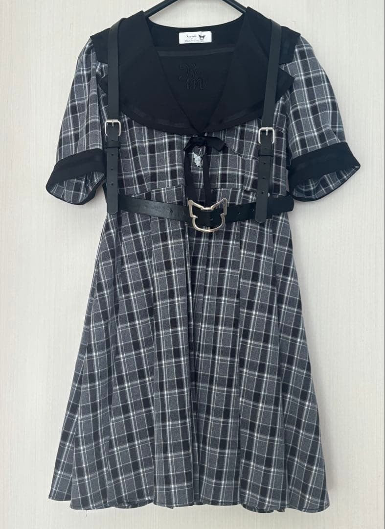 Kuromi DearMyLove Dress & Harness Belt Set M Pink/Black Rare