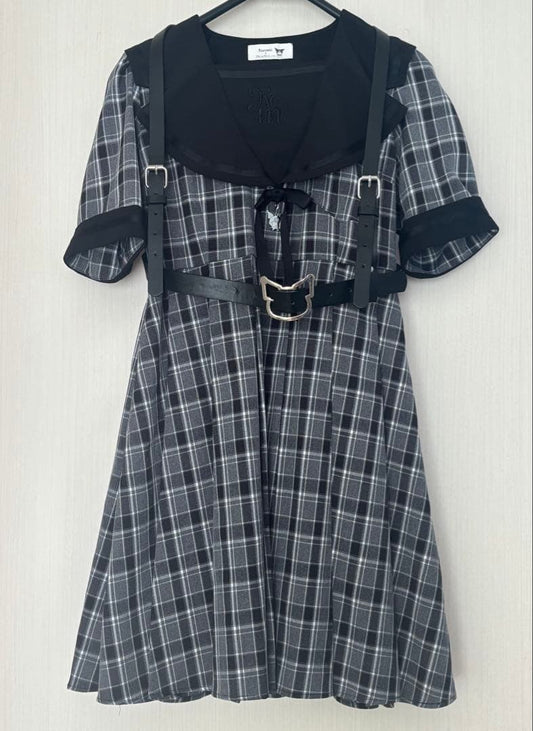 Kuromi DearMyLove Dress & Harness Belt Set M Pink/Black Rare