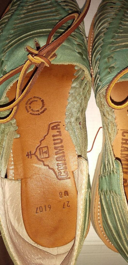 CHAMULA Leather Sandals Turquoise Color Size 27cm
