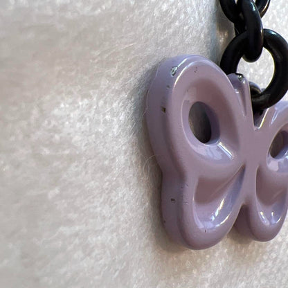 BOTTEGA VENETA Butterfly Strap Purple keychain bag charm ring authentic Italy