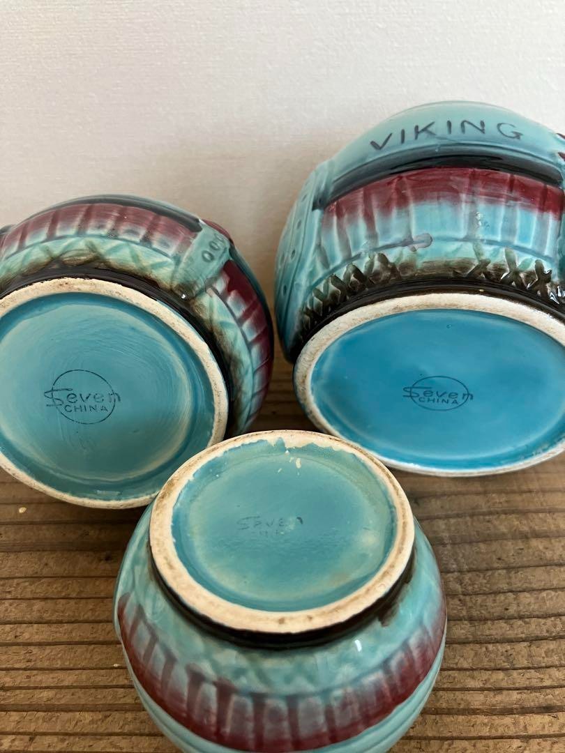 Seven CHINA Buffet Showa Retro Canister 3-Piece Set