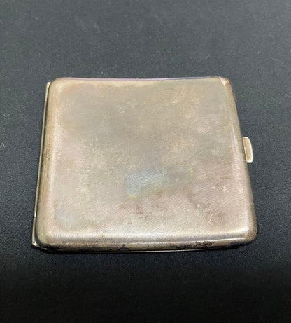 Silver Cigarette Case Lion Design 92.5 Sterling Silver 7.7x8.2cm Used From Japan