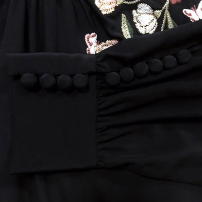 Kate Spade Floral Embroidery Ribbon Silk Blouse Kate Spade