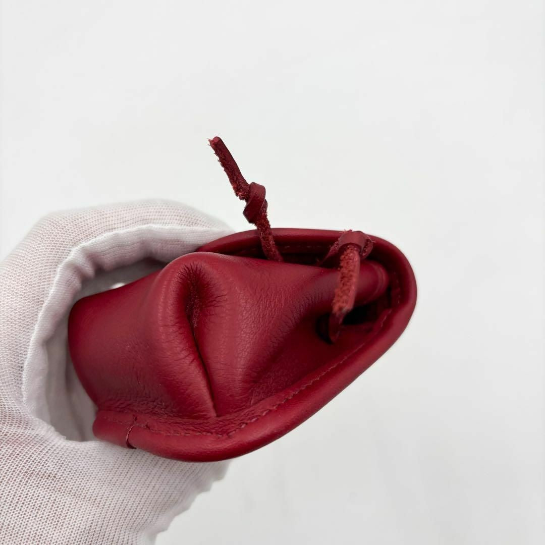 COACH Red Mini Coin Purse Keychain Turn Lock Leather Charm w/Box Vintage Japan