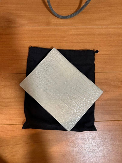 Saint Laurent Ivory Clutch Bag Women Luxury Classic Sleek Elegant Paris Fashion