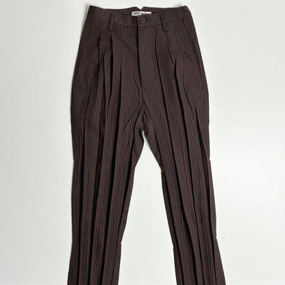 Issey Miyake 90s Archive Pleated Suit Set Brown Red Wool Japan Rare