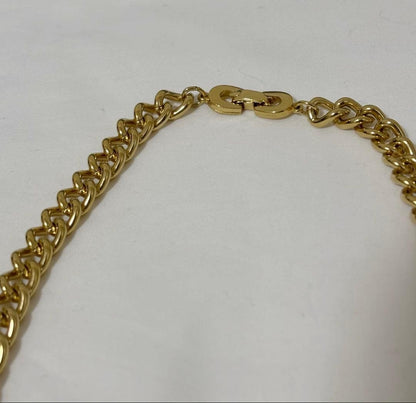 Vintage Gold Choker Necklace Chain Large 40cm Used Elegant Jewelry From Japan