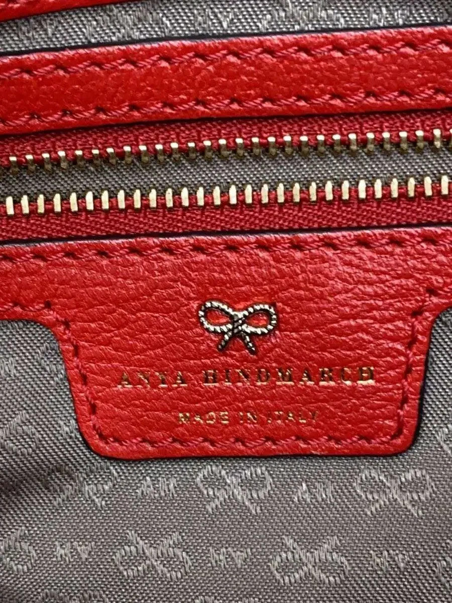 Anya Hindmarch Leather Tote Bag – Shoulder Strap – Dark Red / Bordeaux – Excelle