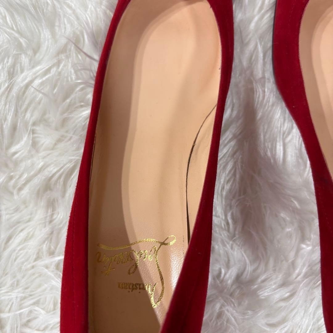 Rare Christian Louboutin Red Suede Ribbon Heels Pumps Size 35.5 (US 5)