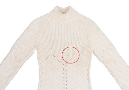 ALEXANDER MCQUEEN Backless Knit Sweater Cream Size 42 (M)