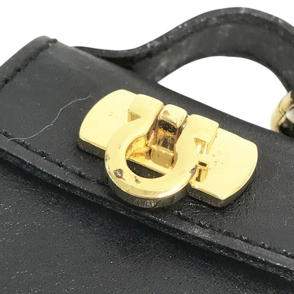 Salvatore Ferragamo 22-5641 Authentic Gancini Charm Key Ring Holder Gold W/Box