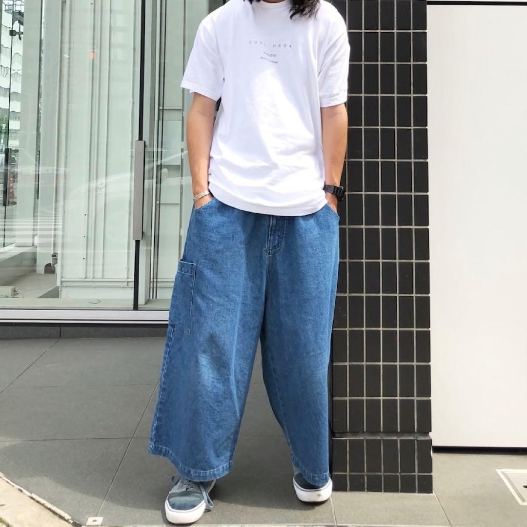 WILLY CHAVARRIA × WISM CAUGA Denim Wide Pants XS Drawcord Waist
