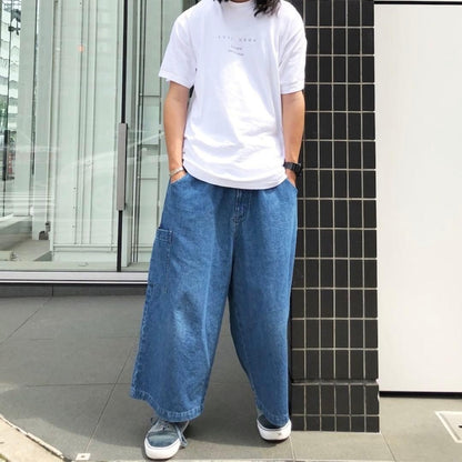 WILLY CHAVARRIA × WISM CAUGA Denim Wide Pants XS Drawcord Waist