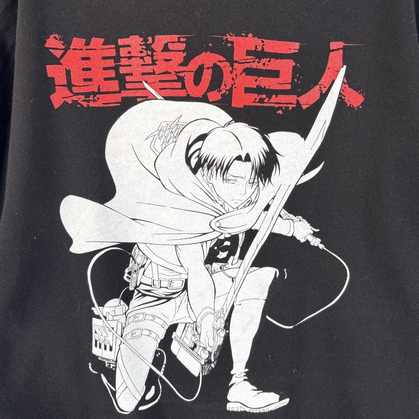 Attack on Titan Levi Survey Corps Hoodie Men XL Black Anime Sweatshirt
