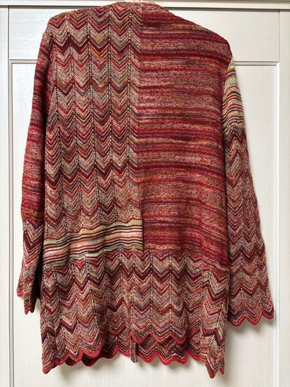 Missoni Women XL Zigzag Pattern Cardigan 48 Luxury Elegant Unique Italian Used