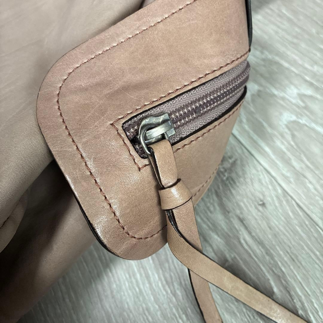 FRANCESCO BIASIA Tote bag Leather Pink Beige Authentic