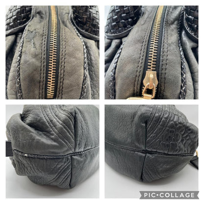 FENDI Spy Bag Vintage Hand Bag Leather Black Auth