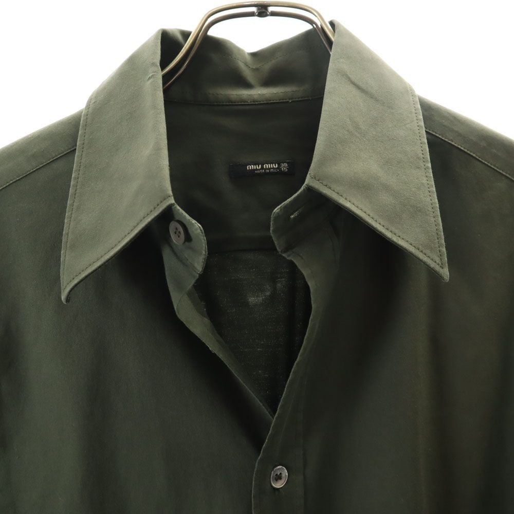 MIUMIU made in Italy Long sleeve Button down shirt 38/15 khaki Men's