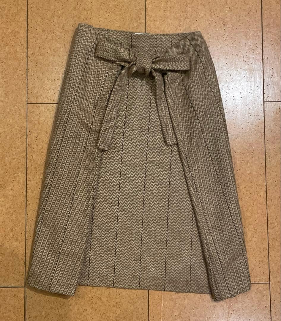 ANTONI & ALISON Wool Long Skirt Size 8 UK Made Check Pattern