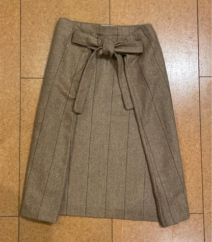 ANTONI & ALISON Wool Long Skirt Size 8 UK Made Check Pattern