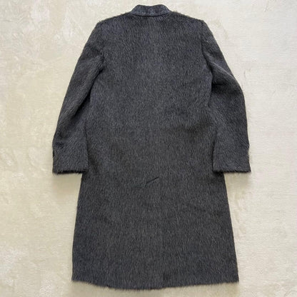 Max Mara White Tag Long Coat Shaggy Alpaca/Wool Size:40/US:6 Gray 141930K Authen