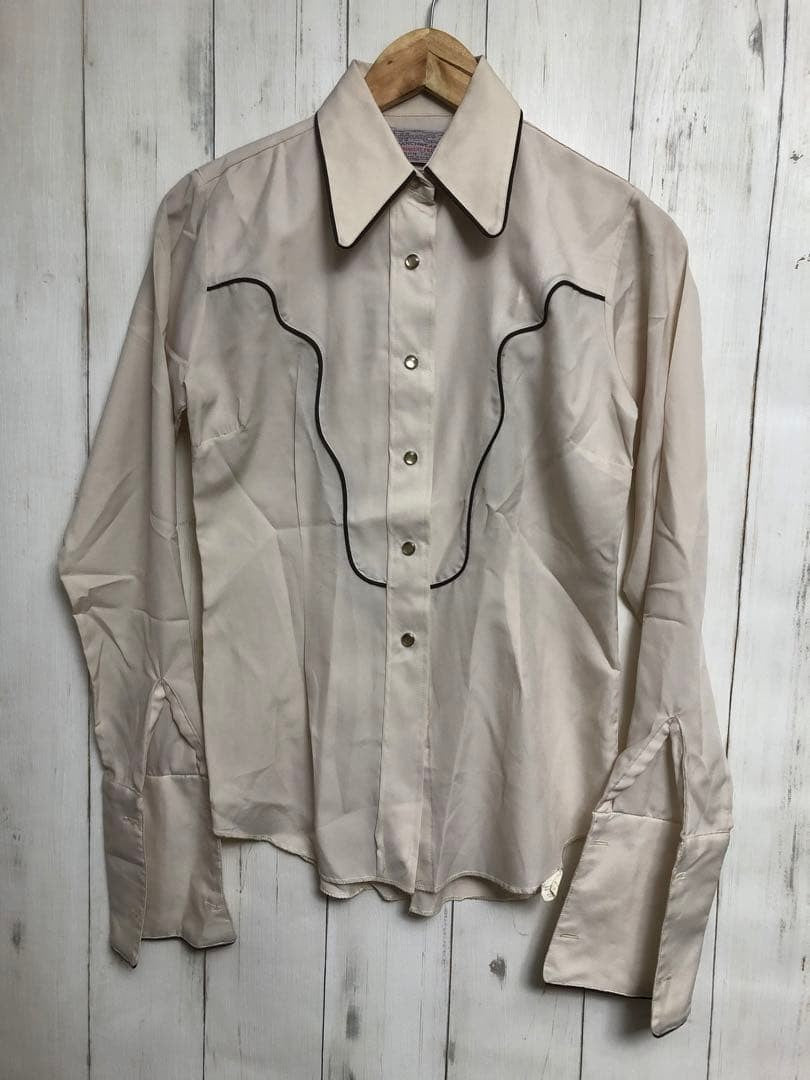 Vintage 70s H BAR C Western Shirt Long Sleeve USA Made Size 32