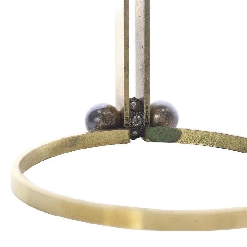 Lanvin Albert Era Costume Jewelry Pearl Motif Bangle Bracelet Gold V4