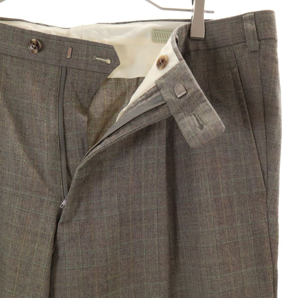 LANVIN 90s Wool Old Check Pattern suit Setup ST50-56 gray Men's