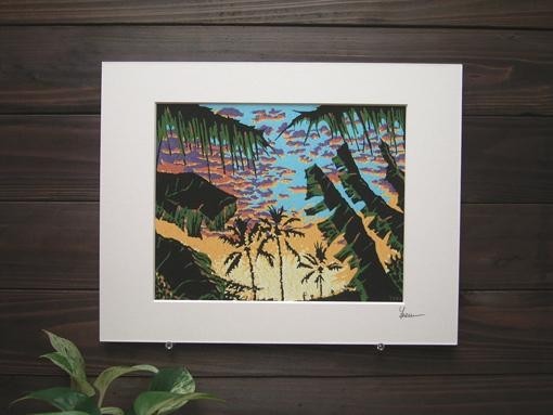 Hawaii Painting Replica Puamana Tropical Sunset Painting Poster